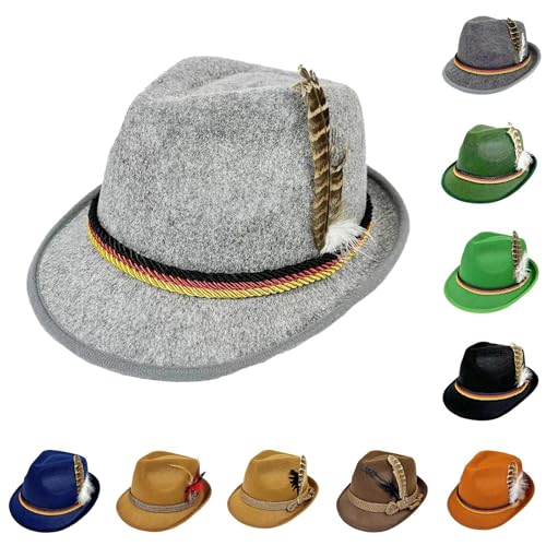 Generisch Oktoberfest Hut Herren, Trachtenhut, Schützenhut, Oktoberfest Festival Hut, Herren Accessoires (Hellgrau) von Generisch