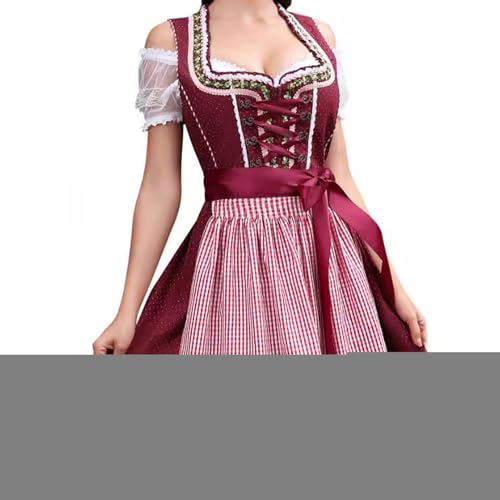 Generisch Oktoberfest-Kostüm Damen,Oktoberfest-Damen,Traditionelles deutsches Kostüm - Deutsches Damen, Oktoberfest-Kostüme für Halloween-Karneval von Generisch