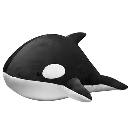 Generisch Orca Kuscheltier XXL Gewicht Delfin Kuscheltiere Wal Plüschtier Fisch Plushie Groß Delphin Plüschtiere Delfine Plush Gewichtskuscheltier für Erwachsene(Black,130cm) von Generisch