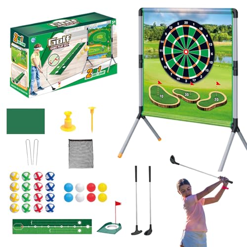 Generisch Outdoor Golf Spiel | Golf Chipping Spiel Schlagmatte Set,Sportspielzeug mit Bällen, Tees und Putting Matte, Outdoor Aktivitäten für Familie, Kinder und Partys von Generisch