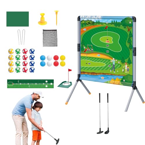 Generisch Outdoor Golf Spiel - Golf Training Aid Outdoor Spiele | Sportspielzeug mit Bällen, Tees und Putting Matte, Aktivitäten für Familie, Kinder und Partys von Generisch