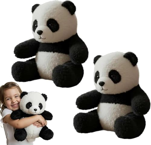 Generisch Panda Plush Toys - Emotional Healing on Demand, Realistic Panda Plush for Emotional Support, Mimics Natural Movements for Realistic Comfort, Ultra-Soft Fur, The Comfort Hug You Have (2Pcs) von Generisch