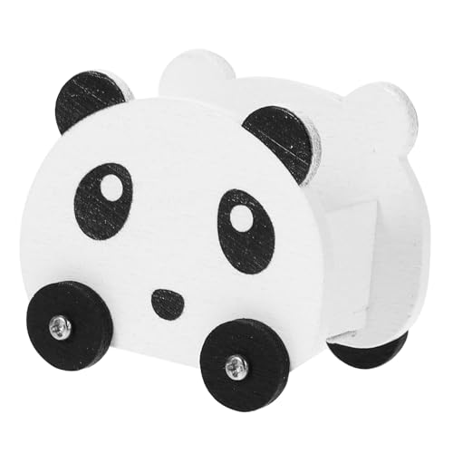 Generisch Panda Storage Car Puppenhaus-aufbewahrungswagen Miniatur-zubehör Mini-aufbewahrungswagen Vintage Puppenhausmöbel Schubkarre Simulationslagerwagen Miniaturhalter Hölzern von Generisch
