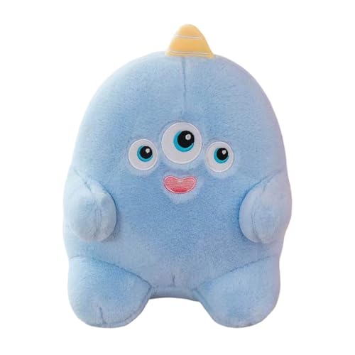 Generisch Papierpuppen Willkos Blueberry Mate Plüschtier mit DREI Augen, entzückendes Alien, weiches Kuscheltier, Perfekter Begleiter zum Spielen Puppenhaus Zubehör (Light Blue, 20cm) von Generisch