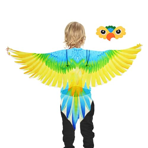Generisch Parrot Wings Outfit, Kids Bird Role Play, 44.09x23.62 Inches Vibrant Feathered Design, Soft and Comfortable Fabric, Colorful Wings with Realistic Feather for Parties, Multicolor Generisch Parrot Wings Outfit, Kids Bird Role Play, 44.09x23.62 Inches Vibrant Feathered Design, Soft and Comfortable Fabric, Colorful Wings with Realistic Feather for Parties, Multicolor von Generisch