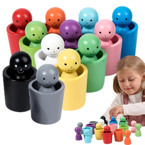 Generisch Peg Dolls In Tassen,Farbsortierbecher Baby Vorschule Matching Holzspiele Für Kleinkinds, Farberkennung Spielset, Spiele Lernfarbzählungen, Bildungsspielzeug Für Kinder Agde 3+ Generisch Peg Dolls In Tassen,Farbsortierbecher Baby Vorschule Matching Holzspiele Für Kleinkinds, Farberkennung Spielset, Spiele Lernfarbzählungen, Bildungsspielzeug Für Kinder Agde 3+ von Generisch