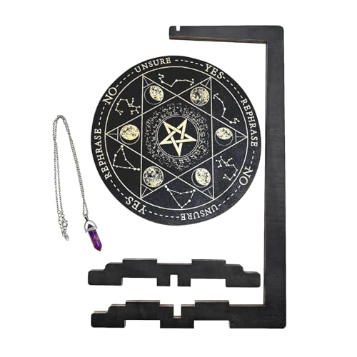 Generisch Pendulum Stand, Wooden Pendulum Altar Board, Mystic Ritual Vertical, Metaphysical Witch Supplies, Meditation, Spiritual Cleansing, Tarot Reading, Altar Setup Accessories. von Generisch
