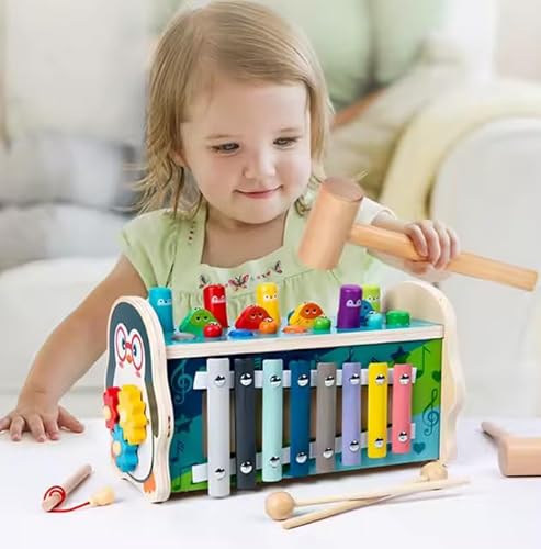 Generisch Pinguin Xylophon Hammerspiel für Kinder, Holz Klopfbank mit 8 Klangstäben, Lernspielzeug mit Hämmern Generisch Pinguin Xylophon Hammerspiel für Kinder, Holz Klopfbank mit 8 Klangstäben, Lernspielzeug mit Hämmern von Generisch