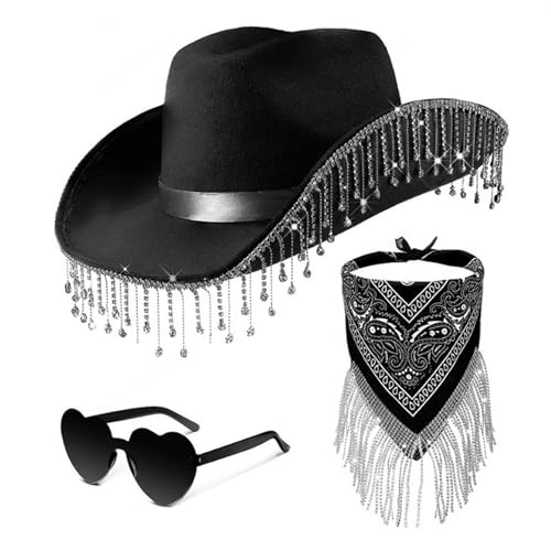 Generisch Pink Cowboyhut Fasching, Westernhut, für Erwachsene, im Westernstyle, Karneval, mit Kopfband, Faschingshut, Cowboy Costume Costume Woman von Generisch
