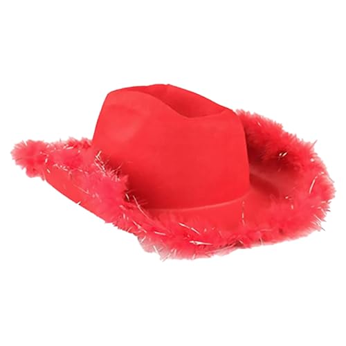Generisch Pink Cowboyhut Fasching, Westernhut, für Erwachsene, im Westernstyle, Karneval, mit Kopfband, Faschingshut, Sombrero KostüM Warm von Generisch