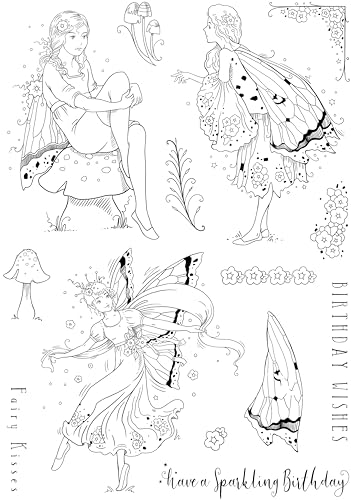 Generisch Pink Ink Designs Stempel-Set, Motiv: Tanz mit Feen, 15,2 x 20,3 cm, transparent von Generisch