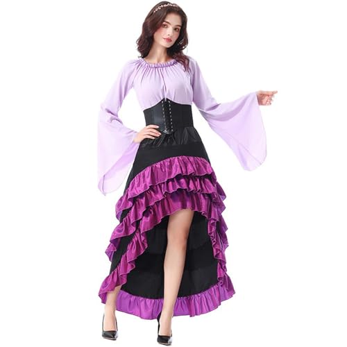 Generisch PiratenLook Damen Mittelalter Piratenkostüm Set mit Korsett Oberteil Rock und Hut Fasching Halloween Cosplay Generisch PiratenLook Damen Mittelalter Piratenkostüm Set mit Korsett Oberteil Rock und Hut Fasching Halloween Cosplay von Generisch