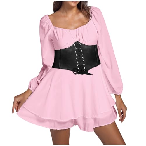 Generisch Piratenkostüm Damen mit Schwarz Korsett Gürtel Piraten Kostüm Damen, Weißes Swing Pirat Kleid Rüschenkleid mit Shorts A-Linien Piratenkleid, Strandkleid Party Karneval Kostüm Generisch Piratenkostüm Damen mit Schwarz Korsett Gürtel Piraten Kostüm Damen, Weißes Swing Pirat Kleid Rüschenkleid mit Shorts A-Linien Piratenkleid, Strandkleid Party Karneval Kostüm von Generisch