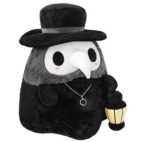 Generisch Plague Doctor Plush,20cm Plague Doctor Plüschtier,Luminous Plushie Toy,Halloween Luminous Plush Stuffed Cosplay Doll,Soft Lovely Couple Doll Party Dance Props,Halloween Kuscheltier (Black) von Generisch