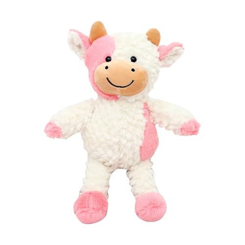 Generisch Plüsch niedliche Kuhpuppe, Plüschkuhspielzeug,Realistische weiche Heilung Stofftiere Kuh - Plüsch kuschelige süße sichere Puppe für Ostern Valentinstag Farm Mädchen Kinder Kinder von Generisch