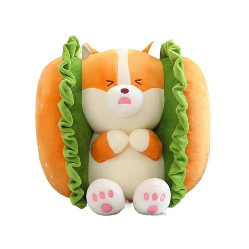 Generisch Plüschhundepuppe, kuschelige Burger -Hundehasen gefüllt, schlafender Begleiter Plüsch, Multifunktional, beruhigend und beruhigend, 25x25 cm/9,84 x 9,84 Zoll für Schlafzimmer Wohnzimmer von Generisch