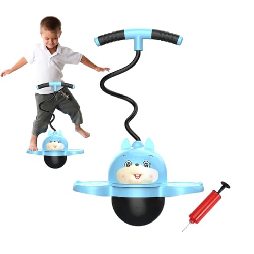 Generisch Pogo-Ball für Kinder,Pogo-Hüpfball,Flexibler Cartoon-Pogo-Ball für Kinder - Verschleißfester Hüpfball mit Luftpumpe für Muskeltraining, niedlicher Pogo-Jumper zur Verbesserung der von Generisch