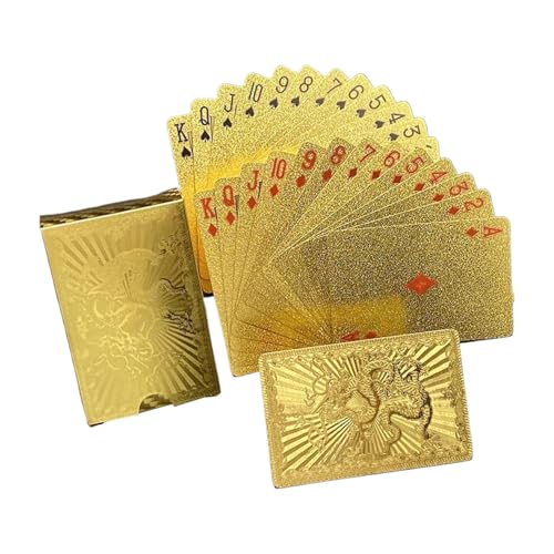 Generisch Pokerkarten für Teenager, Pokerkarten Standard,Wasserdichtes Goldfolie Poker Brettspiel | PVC tragbare Freizeitspielkarten für Festivals, Partys, Versammlungen von Generisch