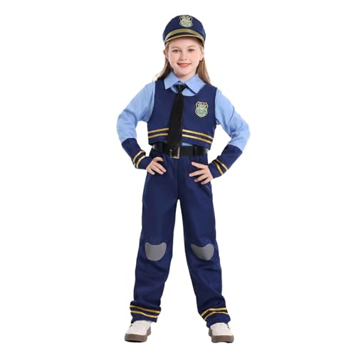 Generisch Polizist Kostüm Kinder Mädchen Halloween Fasching Cosplay Kostüme Mit Zubehör Polizistin Outfit Police Ausrüstung Set Für Halloween Karneval Mode Bequem Kleidung Navy XL Generisch Polizist Kostüm Kinder Mädchen Halloween Fasching Cosplay Kostüme Mit Zubehör Polizistin Outfit Police Ausrüstung Set Für Halloween Karneval Mode Bequem Kleidung Navy XL von Generisch