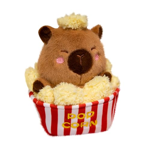 Generisch Pommes Frites Popcorn Capybara Spielzeug Puppe Plüschtier Capybara Spielzeug Geburtstagsspecial Plüsch (B, 22cm) von Generisch