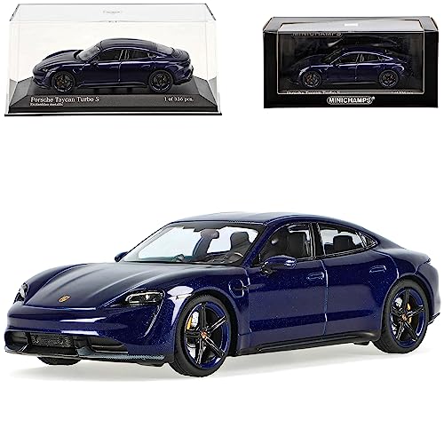 Generisch Porsche Taycan Turbo S Limousine Blau Metallic Ab 2019 1/43 Minichamps Modell Auto von Generisch