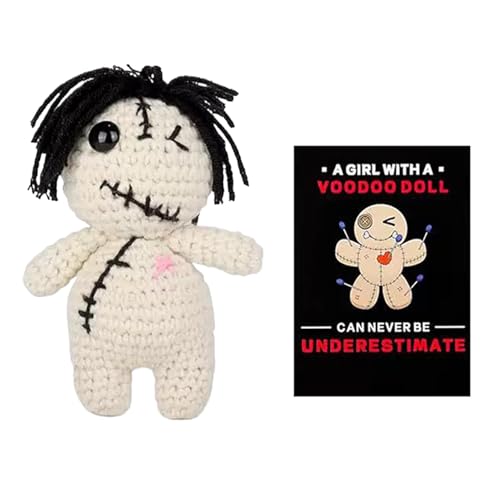 Generisch Positive Crochet Puppe - Handgefertigte Inspirierende Häkeltiere | Mit Motivationskarte, Streichespielzeug Und Wohnaccessoire Für Halloween Bücherregal Nachttisch von Generisch