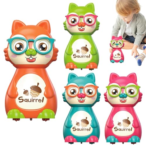 Generisch Press Go Car, Cartoon Squirrel Press,3.74x2.56in Preschool Learning Activity, Cute Animal Pressing Sliding, Friction Slide Car Vehicle for Boys and Girls, Fun and Educational Toy von Generisch
