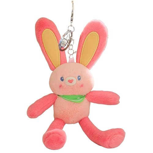 Generisch Pull-Up Bunny Plush Toy, Pull-Out Funny Plush Keychain, Interactive Easter Bunnies Stuffed Animal with Switchable Ears & Legs, Soft Pendant for Bags and Keys von Generisch