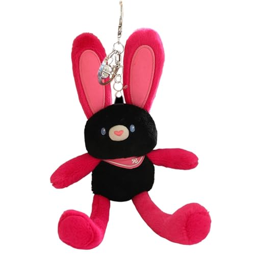 Generisch Pull-Up Bunny Plush Toy, Pull-Out Funny Plush Keychain, Interactive Easter Bunnies Stuffed Animal with Switchable Ears & Legs, Soft Pendant for Bags and Keys von Generisch