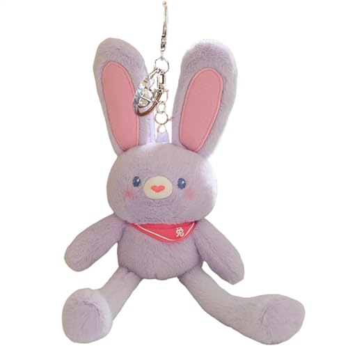 Generisch Pull-Up Bunny Plush Toy, Pull-Out Funny Plush Keychain, Interactive Easter Bunnies Stuffed Animal with Switchable Ears & Legs, Soft Pendant for Bags and Keys von Generisch