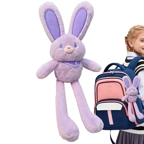 Generisch Pull Up Rabbit Plush Toys | 11.81-zoll Easter Bunny Plush Doll | Stress Relief Soft Stuffed Bunny Toy Pendant With Switchable Ear & Leg, Handmade Soft Bunny Keyrings, Backpack Charm For Bags von Generisch