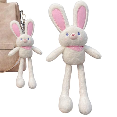 Generisch Pull Up Rabbit Plush Toys | 11.81-zoll Easter Bunny Plush Doll | Stress Relief Soft Stuffed Bunny Toy Pendant With Switchable Ear & Leg, Handmade Soft Bunny Keyrings, Backpack Charm For Bags von Generisch