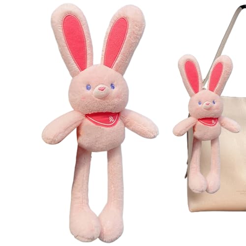 Generisch Pull Up Rabbit Plush Toys | 11.81-zoll Easter Bunny Plush Doll | Stress Relief Soft Stuffed Bunny Toy Pendant With Switchable Ear & Leg, Handmade Soft Bunny Keyrings, Backpack Charm For Bags von Generisch