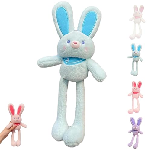 Generisch Pull up Rabbit Plush Toy, Easter Bunny Pull-up Toys, 12" Pull up Rabbit Pendant Bunny Keychain, Interactive Stretchy Design, Handmade Soft Bunny Keychain for Bags and Keys (Blue) von Generisch