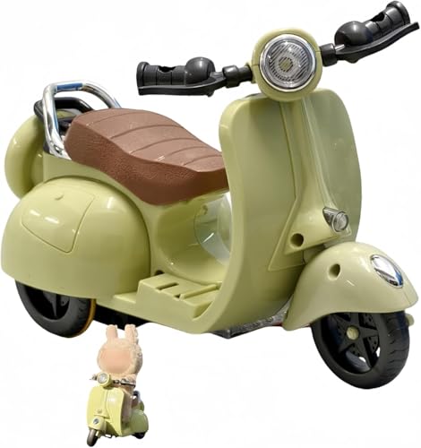 Generisch Puppe Zubehör Decor, Motorräd Scooter Spielzeug mit Licht und Musik, Drehspielzeug für, Niedliches Have a Seat Spielzeug, Decor Desktop Ornaments für Sammler (grün) von Generisch