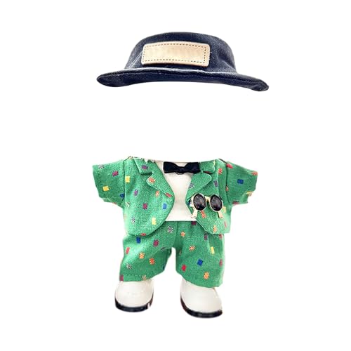 Generisch Puppenbett 17 cm Anhänger Puppenkleidungsset, modisches Puppenzubehör, Kleidungsdekoration (Puppe Nicht im Lieferumfang enthalten) Papierpuppen (Green, 适用于17cm玩偶) von Generisch