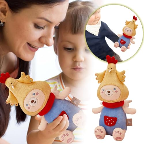 Generisch Puppenbett Baby 3D-Spielzeugpuppe, weich und hautfreundlich, warme Kameradschaft für Kinder Miniatur Puppenhaus Zubehör (Khaki, 20cm) von Generisch