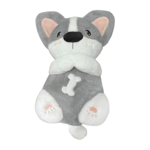 Generisch Puppenbett Corgi-Atemspielzeug, Angst-Atmungstiere, Schlaf, Corgi-Atmung mit musikalischen Lichtern und rhythmischen Atembewegungen Puppenbettwäsche (Grey, A) von Generisch