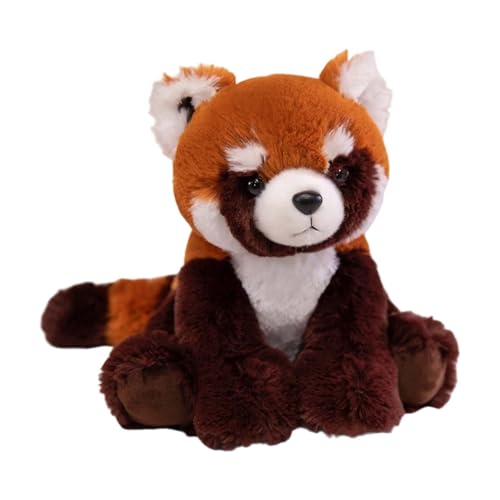 Generisch Puppenbett Mit Schrank Entzückende Panda-Puppe, weiches Stofftierspielzeug für Kinder, roter Panda, ideal für Schlafzimmer Wohnzimmer Puppenzubehör Junge (Orange, 23cm) von Generisch