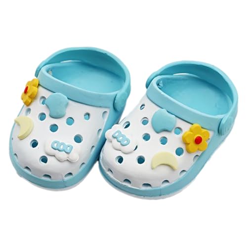 Generisch Puppenbettwäsche 17 cm Puppe Weiche Bequeme PU Schuhe Für 6 + Jahre Kinder Indoor Outdoor Spielen Zubehör Puppenbett (Sky Blue, 2X4.3cm) von Generisch