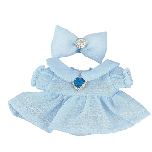 Generisch Puppenhaus Beleuchtung Puppenzubehör-Kleidung: 17 cm große Puppe trägt einen Rock im Designstil Puppenkleidung 43 cm Mädchen (Blue, 17cm) von Generisch