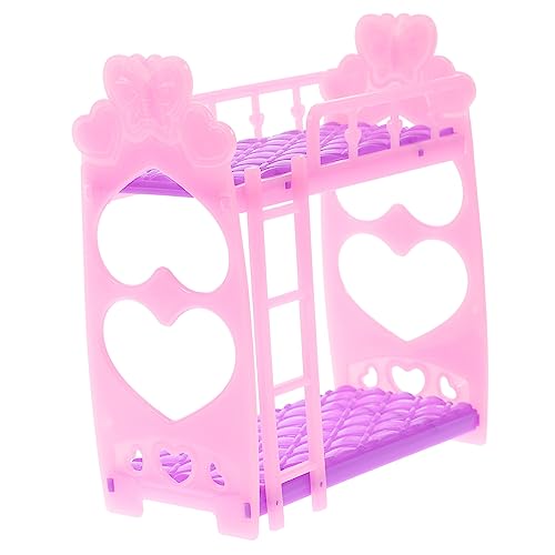Generisch Puppenhaus Etagenbett Mini Mikro Kindermöbel Mini Möbel Mädchen Miniatur Puppenbett Kindermöbel Miniatur Etagenbett Puppenschlafzimmer Bett Puppen Etagenbett Kunststoff von Generisch