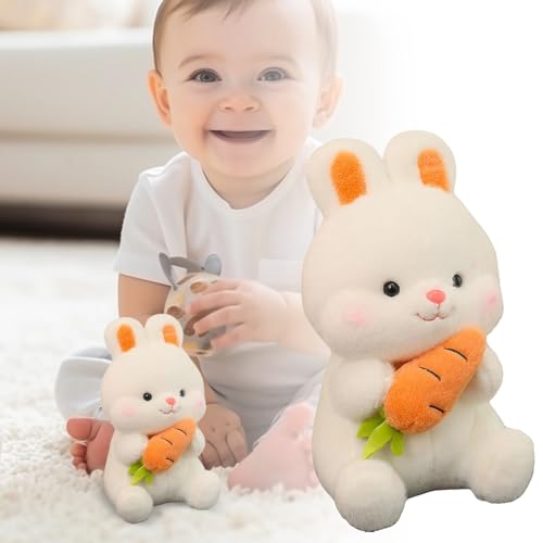 Generisch Puppenhaus Möbel Puppe Kaninchen Spielzeug süße Karotte Kaninchen Puppe Mädchen schlafen Kissen süße Puppe Exquisite Papierpuppen (White, 25cm) von Generisch