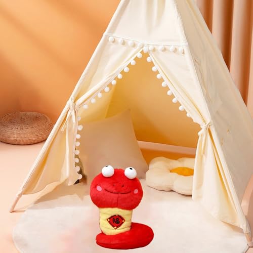 Generisch Puppenkleidung 33 cm Neujahr des Maskottchens Spielzeug Sternzeichen Puppe Großes Auge Sitzend Süße Puppe Puppenkleidung 33 cm (Red, 20cm) von Generisch
