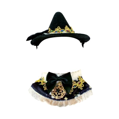 Generisch Puppenkleidung 43 cm Mädchen Halloween-Puppenkostüm-Set, Kostüm für, süßes Tier-Rollenspielkostüm mit exquisiten Accessoires (Keine Puppe) Zubehör (Black, 16cm) von Generisch