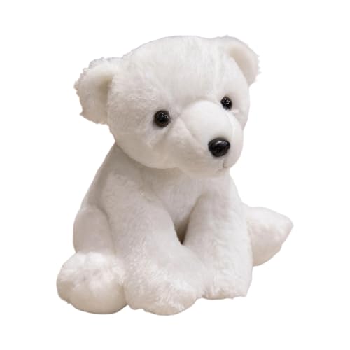Generisch Puppenwagen Entzückende Eisbärpuppe, weiches Stofftier, perfekt für Kinder, Jungen, Mädchen, Schlafzimmer, Kinderzimmer Puppenzubehör Holz (White, 23cm) von Generisch