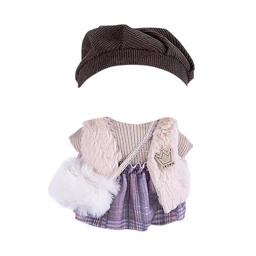 Generisch Puppenzubehör Set Fashion Doll Kleidung Outfit Set Hochwertiges Kostüm Anziehzubehör für 12 Puppen Weiches Material Handgemachtes Design Puppenbett Baby (B, 17CM) von Generisch