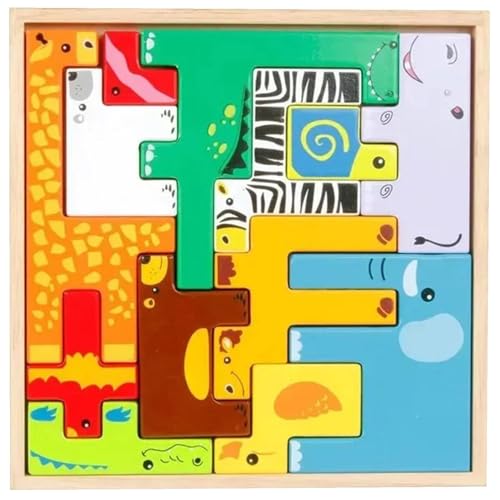 Generisch Puzzle Blöcke, Formen Puzzle - Tierpuzzlespielzeug - Entzückendes, lustiges, farbenfrohes, kreatives Montessori- und Stapelspielzeug für die Vorschule, Intelligenzbildung für Kinder von Generisch