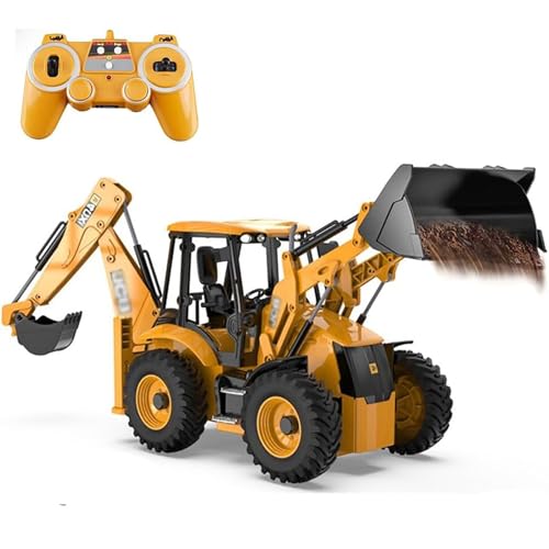 Generisch RC Baggerlader Radlader 11CH 2.4G voll funktionsfähig 1/20 Fernbedienung Bagger Bulldozer Back Hoe Truck Traktor Bagger Baufahrzeug von Generisch