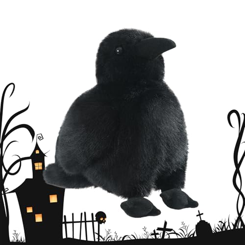 Generisch Raben Stofftier | 15 cm Weiches Lustiges Kuscheltier Für Kinder,Goth Plüsch Spielzeug für Wohnzimmer Kinder ab 3 Jahren Kinderzimmer Halloween Esstisch Dekoration von Generisch